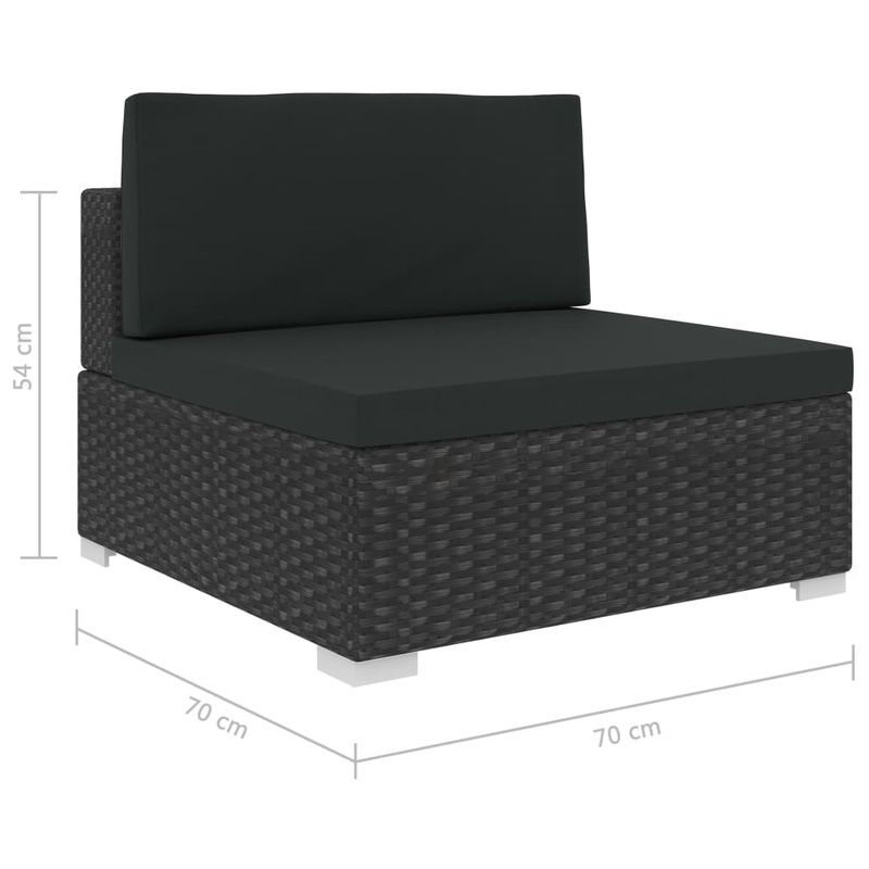 Casa si Gradina - Gradina si terasa - Mobilier exterior - Seturi mobila gradina - Set mobilier de gradina cu perne, 7 piese, negru, poliratan - Infinity.ro