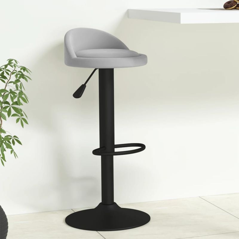 Casa si Gradina - Mobilier - Scaune si fotolii - Scaune - Scaun de bar, gri deschis, catifea - Infinity.ro