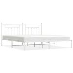 Casa si Gradina - Mobilier - Paturi si accesorii - Paturi - Cadru de pat metalic cu tablie, alb, 193x203 cm - Infinity.ro