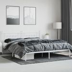 Casa si Gradina - Mobilier - Paturi si accesorii - Paturi - Cadru de pat metalic cu tablie, alb, 193x203 cm - Infinity.ro