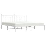 Casa si Gradina - Mobilier - Paturi si accesorii - Paturi - Cadru de pat metalic cu tablie, alb, 193x203 cm - Infinity.ro