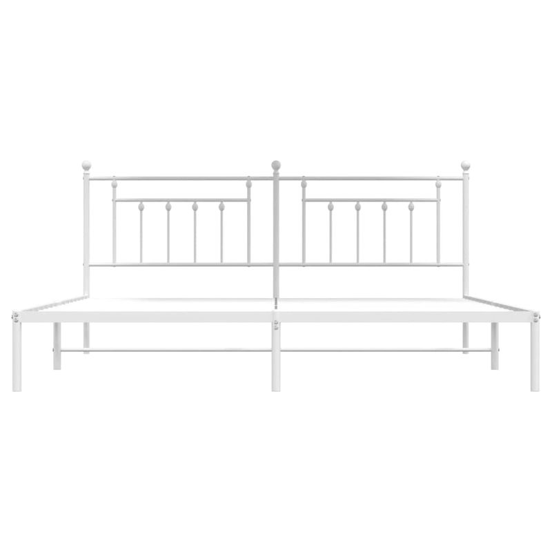 Casa si Gradina - Mobilier - Paturi si accesorii - Paturi - Cadru de pat metalic cu tablie, alb, 193x203 cm - Infinity.ro