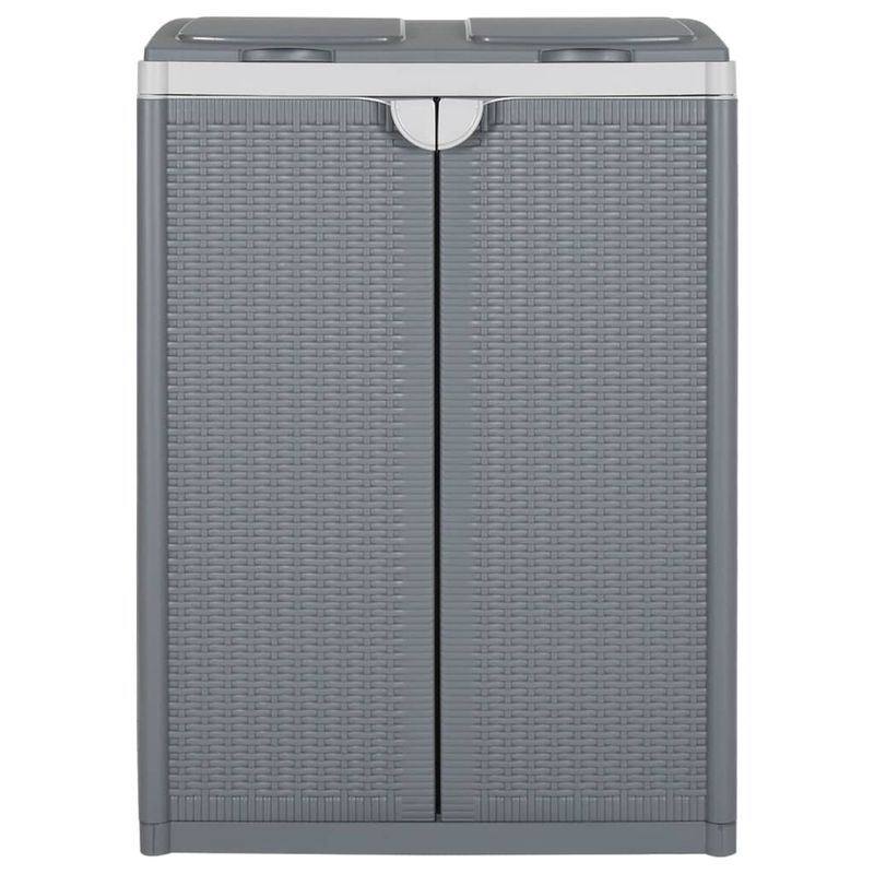 Casa si Gradina - Mobilier - Organizare si depozitare - Cosuri de gunoi - Cos de gunoi cu 2 usi, gri, 65x45x88 cm, PP - Infinity.ro