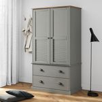 Casa si Gradina - Mobilier - Dulapuri si sifoniere - Sifoniere - Sifonier VIGO, gri, 90x55x176 cm, lemn masiv de pin - Infinity.ro