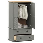 Casa si Gradina - Mobilier - Dulapuri si sifoniere - Sifoniere - Sifonier VIGO, gri, 90x55x176 cm, lemn masiv de pin - Infinity.ro