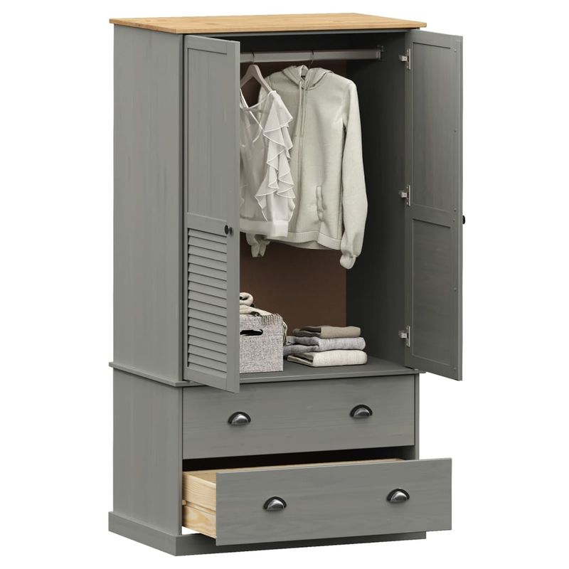 Casa si Gradina - Mobilier - Dulapuri si sifoniere - Sifoniere - Sifonier VIGO, gri, 90x55x176 cm, lemn masiv de pin - Infinity.ro