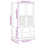 Casa si Gradina - Mobilier - Dulapuri si sifoniere - Sifoniere - Sifonier VIGO, gri, 90x55x176 cm, lemn masiv de pin - Infinity.ro