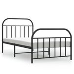 Casa si Gradina - Mobilier - Paturi si accesorii - Paturi - Cadru pat metalic cu tablii de cap/picioare, negru, 107x203 cm - Infinity.ro