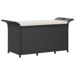 Casa si Gradina - Gradina si terasa - Mobilier exterior - Bancute de gradina - Banca de gradina cu perna, negru, 116x46x57 cm, poliratan - Infinity.ro