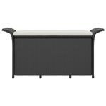 Casa si Gradina - Gradina si terasa - Mobilier exterior - Bancute de gradina - Banca de gradina cu perna, negru, 116x46x57 cm, poliratan - Infinity.ro