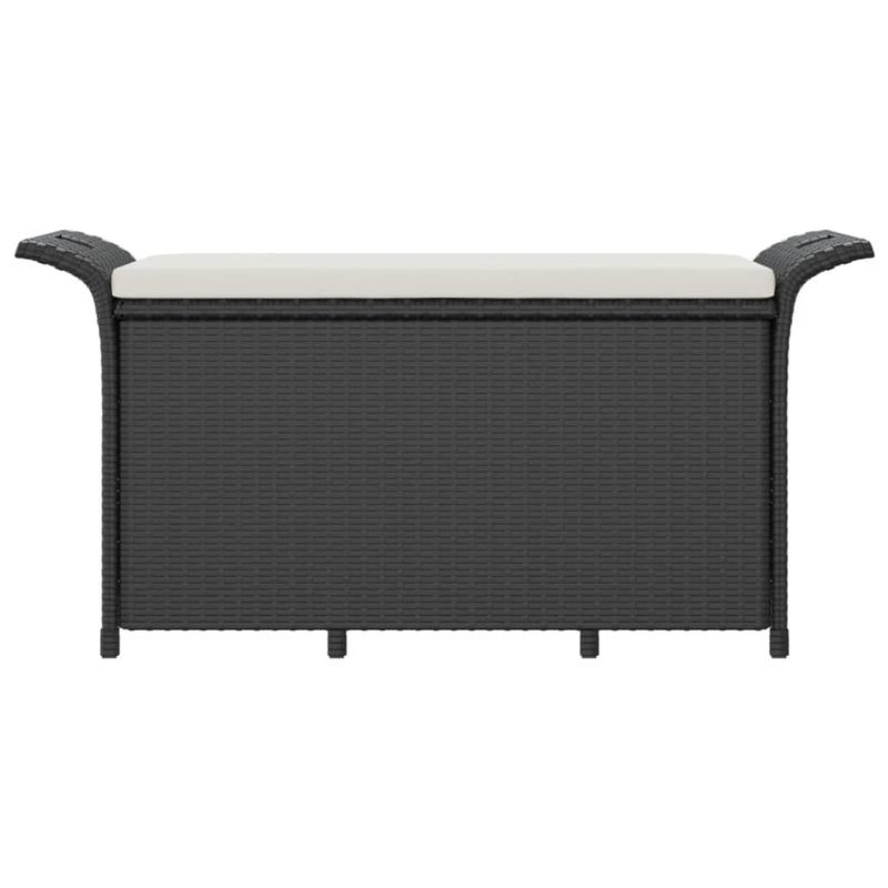 Casa si Gradina - Gradina si terasa - Mobilier exterior - Bancute de gradina - Banca de gradina cu perna, negru, 116x46x57 cm, poliratan - Infinity.ro