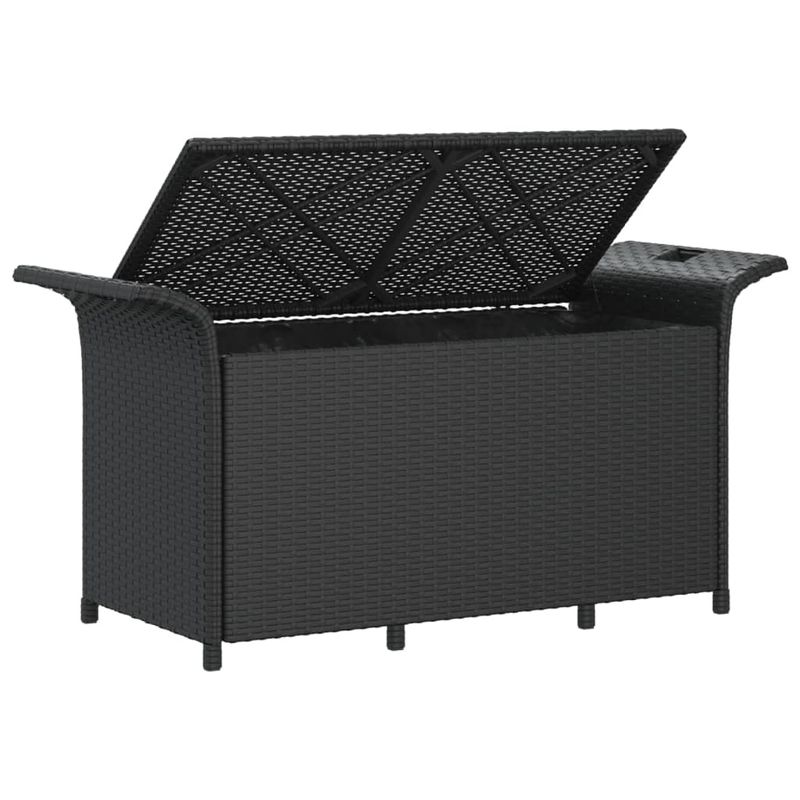 Casa si Gradina - Gradina si terasa - Mobilier exterior - Bancute de gradina - Banca de gradina cu perna, negru, 116x46x57 cm, poliratan - Infinity.ro