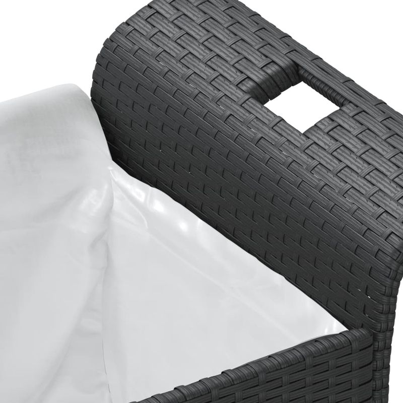 Casa si Gradina - Gradina si terasa - Mobilier exterior - Bancute de gradina - Banca de gradina cu perna, negru, 116x46x57 cm, poliratan - Infinity.ro