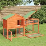 Petshop - Accesorii petshop - Culcusuri si custi - Custi interior si exterior - Cusca pentru iepuri maro 185,5x60,5x109,5 cm lemn masiv de pin - Infinity.ro