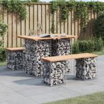 Casa si Gradina - Gradina si terasa - Mobilier exterior - Bancute de gradina - Banca de gradina, design gabion, 100x70x72cm, lemn masiv de pin, mărime 70x100x72 cm - Infinity.ro