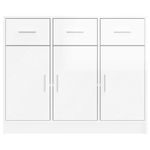 Casa si Gradina - Mobilier - Comode si corpuri - Comode - Servanta, alb extralucios, 91x28x75 cm, lemn prelucrat - Infinity.ro