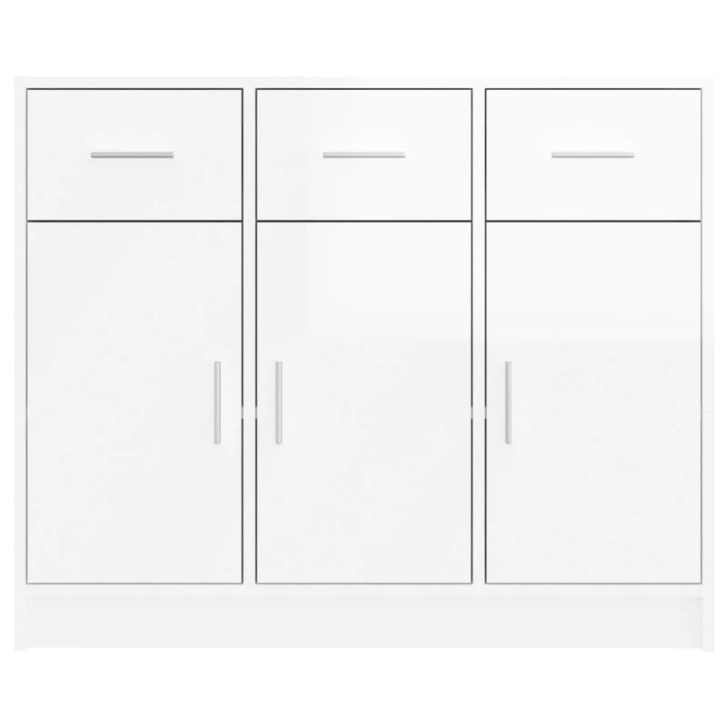Casa si Gradina - Mobilier - Comode si corpuri - Comode - Servanta, alb extralucios, 91x28x75 cm, lemn prelucrat - Infinity.ro