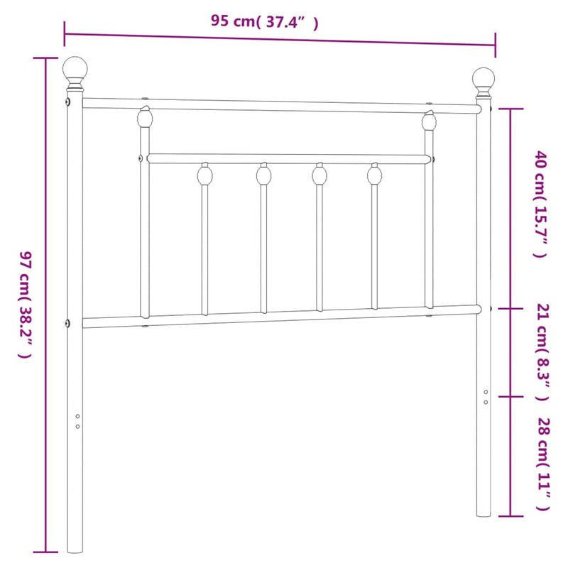 Casa si Gradina - Mobilier - Paturi si accesorii - Accesorii paturi - Tablie de pat metalica, alb, 90 cm - Infinity.ro
