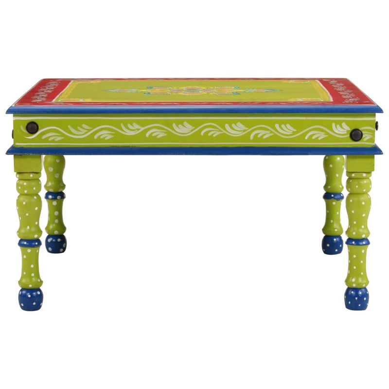 Casa si Gradina - Mobilier - Mese si birouri - Masute de cafea - Masuta de cafea pictata manual, verde, lemn masiv mango - Infinity.ro