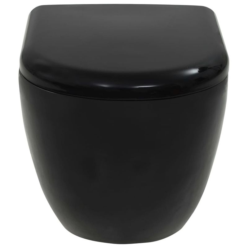 Casa si Gradina - Sanitare - Obiecte sanitare - Vase de toaleta - Vas toaleta suspendat cu rezervor incastrat, negru, ceramica - Infinity.ro