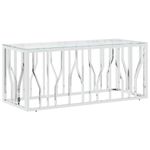 Casa si Gradina - Mobilier - Mese si birouri - Masute de cafea - Masa de cafea, 110x45x45 cm, otel inoxidabil si sticla - Infinity.ro