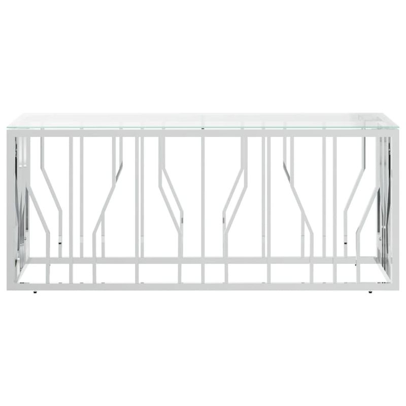 Casa si Gradina - Mobilier - Mese si birouri - Masute de cafea - Masa de cafea, 110x45x45 cm, otel inoxidabil si sticla - Infinity.ro