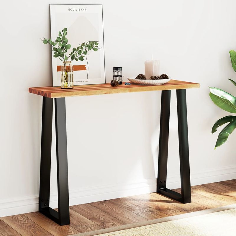 Casa si Gradina - Mobilier - Comode si corpuri - Console - Consola cu margini naturale, 110x35x80 cm, lemn masiv de acacia - Infinity.ro
