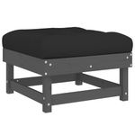 Casa si Gradina - Gradina si terasa - Mobilier exterior - Canapele si fotolii gradina - Taburet de gradina cu perna, gri, lemn masiv de pin - Infinity.ro