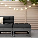 Casa si Gradina - Gradina si terasa - Mobilier exterior - Canapele si fotolii gradina - Taburet de gradina cu perna, gri, lemn masiv de pin - Infinity.ro