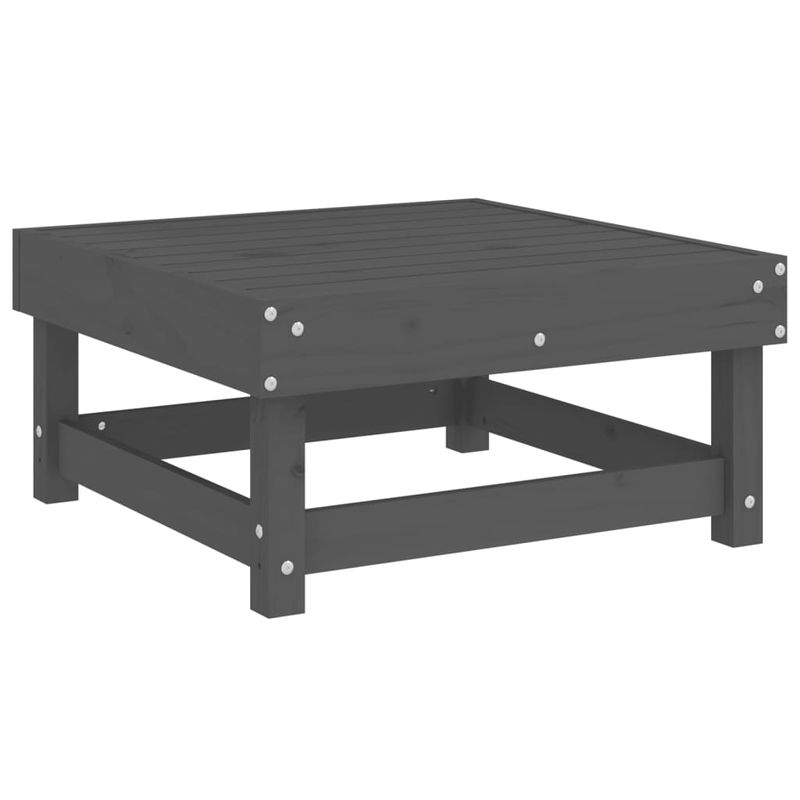 Casa si Gradina - Gradina si terasa - Mobilier exterior - Canapele si fotolii gradina - Taburet de gradina cu perna, gri, lemn masiv de pin - Infinity.ro