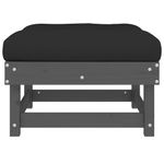 Casa si Gradina - Gradina si terasa - Mobilier exterior - Canapele si fotolii gradina - Taburet de gradina cu perna, gri, lemn masiv de pin - Infinity.ro