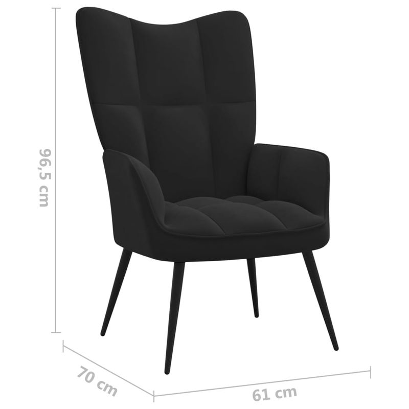 Casa si Gradina - Mobilier - Scaune si fotolii - Fotolii - Fotoliu de relaxare, negru, catifea - Infinity.ro