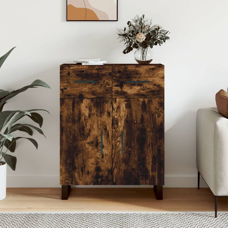 Casa si Gradina - Mobilier - Comode si corpuri - Comode - Servanta, stejar fumuriu, 69,5x34x90 cm, lemn compozit - Infinity.ro