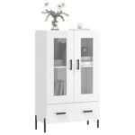 Casa si Gradina - Mobilier - Comode si corpuri - Corpuri bucatarie - Dulap inalt, alb extralucios, 69,5x31x115 cm, lemn prelucrat - Infinity.ro