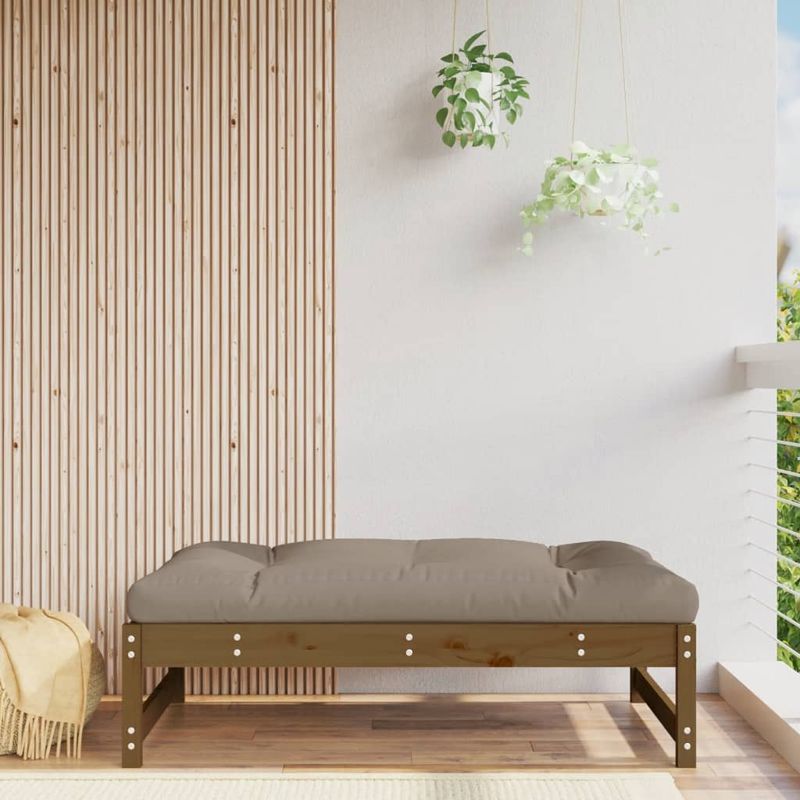 Casa si Gradina - Gradina si terasa - Mobilier exterior - Canapele si fotolii gradina - Taburet de gradina, 120x80 cm, maro miere, lemn masiv de pin - Infinity.ro