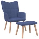 Casa si Gradina - Mobilier - Scaune si fotolii - Fotolii - Fotoliu de relaxare cu taburet, albastru, textil - Infinity.ro