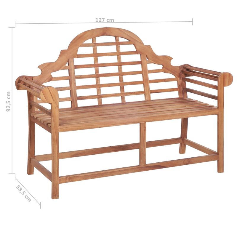 Casa si Gradina - Gradina si terasa - Mobilier exterior - Bancute de gradina - Banca de gradina, 127x58,5x92,5 cm, lemn masiv de tec - Infinity.ro