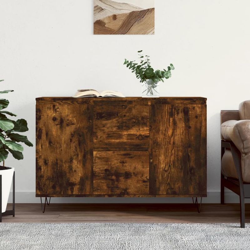 Casa si Gradina - Mobilier - Comode si corpuri - Comode - Servanta, stejar fumuriu, 104x35x70 cm, lemn prelucrat - Infinity.ro