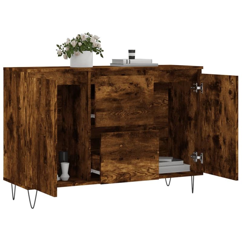 Casa si Gradina - Mobilier - Comode si corpuri - Comode - Servanta, stejar fumuriu, 104x35x70 cm, lemn prelucrat - Infinity.ro