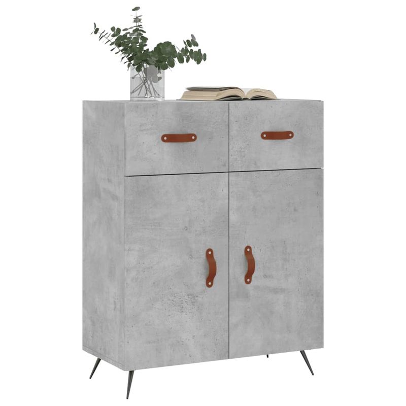 Casa si Gradina - Mobilier - Comode si corpuri - Comode - Servanta, gri beton, 69,5x34x90 cm, lemn compozit - Infinity.ro
