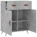 Casa si Gradina - Mobilier - Comode si corpuri - Comode - Servanta, gri beton, 69,5x34x90 cm, lemn compozit - Infinity.ro