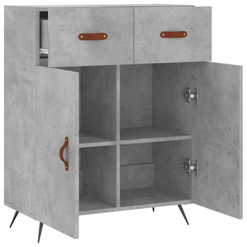 Casa si Gradina - Mobilier - Comode si corpuri - Comode - Servanta, gri beton, 69,5x34x90 cm, lemn compozit - Infinity.ro