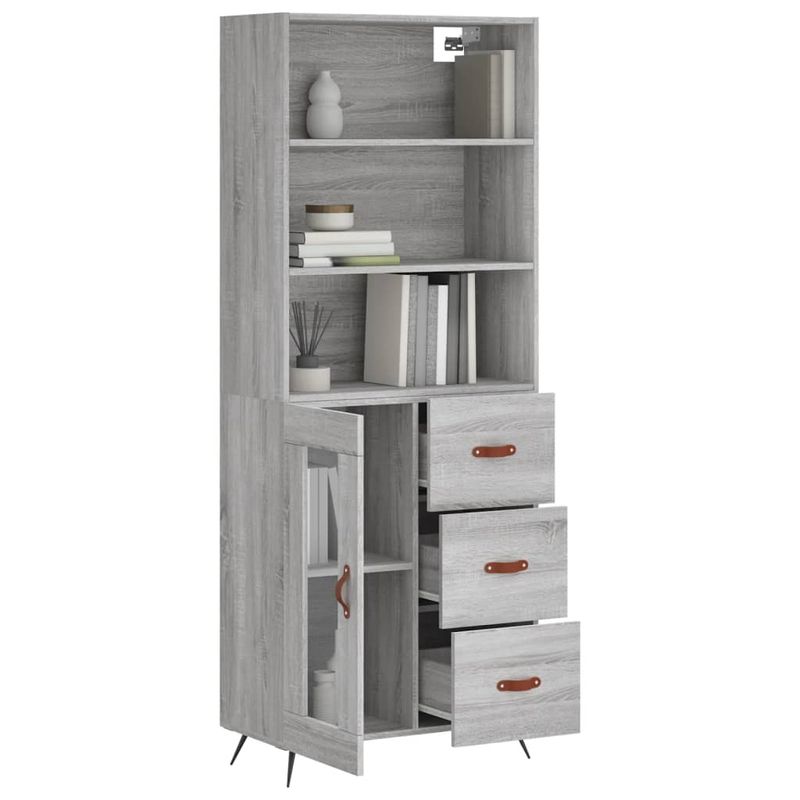 Casa si Gradina - Mobilier - Comode si corpuri - Comode - Dulap inalt, gri sonoma, 69,5x34x180 cm, lemn compozit - Infinity.ro