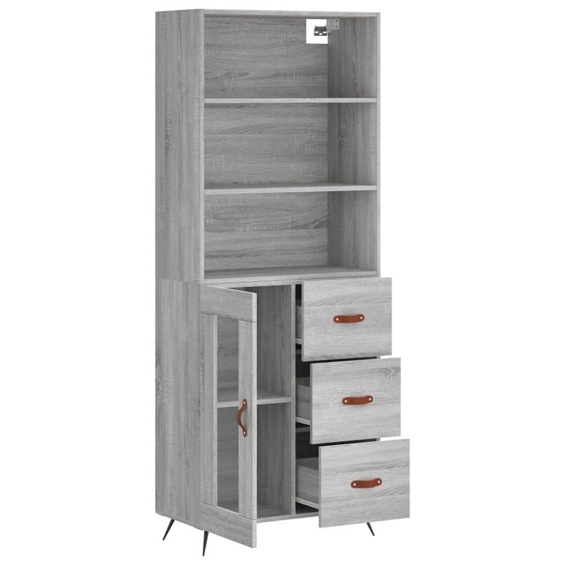 Casa si Gradina - Mobilier - Comode si corpuri - Comode - Dulap inalt, gri sonoma, 69,5x34x180 cm, lemn compozit - Infinity.ro