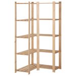 Casa si Gradina - Mobilier - Biblioteci si rafturi - Rafturi - Raft depozitare de colt 5 niveluri, 82,5x82,5x170 cm, lemn pin - Infinity.ro