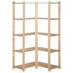Casa si Gradina - Mobilier - Biblioteci si rafturi - Rafturi - Raft depozitare de colt 5 niveluri, 82,5x82,5x170 cm, lemn pin - Infinity.ro