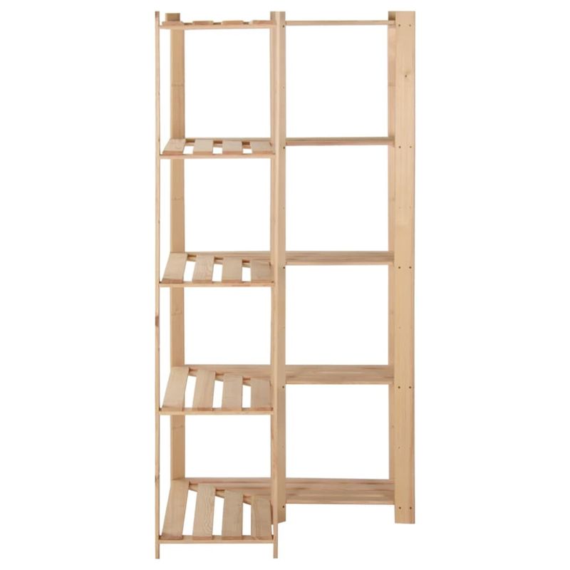 Casa si Gradina - Mobilier - Biblioteci si rafturi - Rafturi - Raft depozitare de colt 5 niveluri, 82,5x82,5x170 cm, lemn pin - Infinity.ro