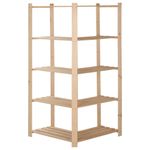 Casa si Gradina - Mobilier - Biblioteci si rafturi - Rafturi - Raft depozitare de colt 5 niveluri, 82,5x82,5x170 cm, lemn pin - Infinity.ro