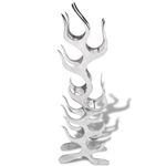 Casa si Gradina - Bucatarie si vesela - Accesorii bar - Carafe si decantoare - Raft pt. vinuri din aluminiu argintiu, forma flacara, 9 sticle - Infinity.ro