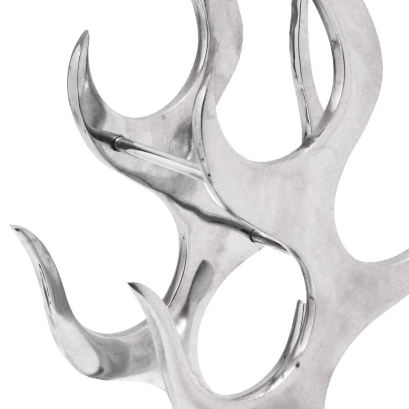 Casa si Gradina - Bucatarie si vesela - Accesorii bar - Carafe si decantoare - Raft pt. vinuri din aluminiu argintiu, forma flacara, 9 sticle - Infinity.ro